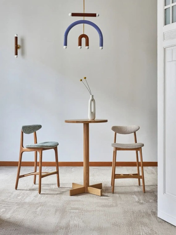 366 Concept - 200-190 series Bar Stool boucle fabric H65 cm | MBS DESIGN