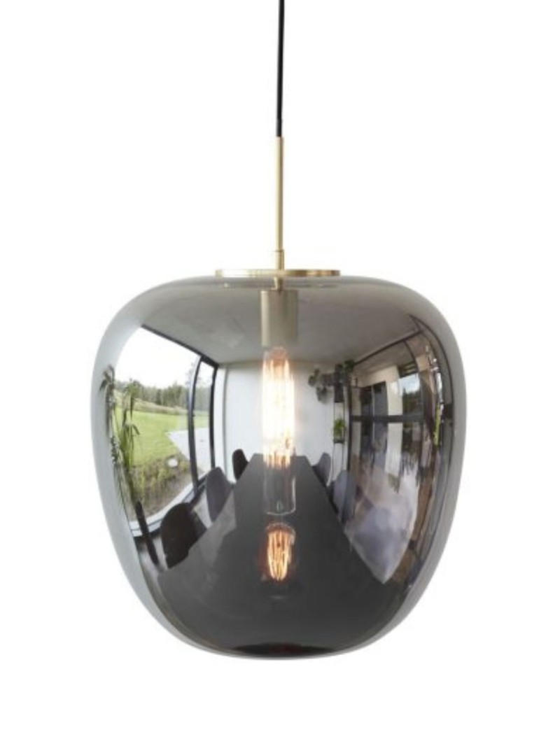 hubsch Suspension en verre fumé avec détail en laiton Reflect