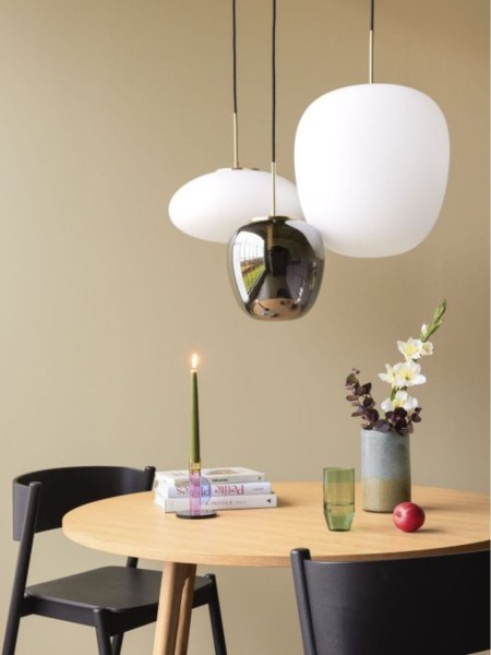 Hubsch Suspension en verre fumé avec détail en laiton Reflect Ø25cm