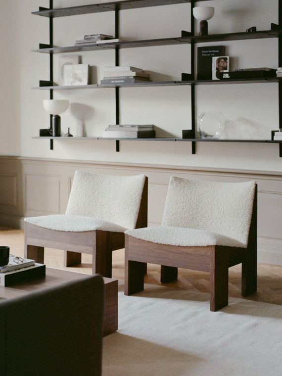 new works fauteuil lounge solid oak tenon