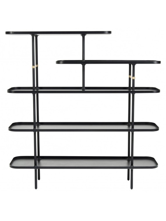Black steel shelf with brass details, Slice | MBS DESIGN