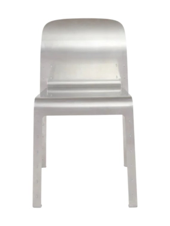 FRAMA - Rivet chair in raw aluminum | MBS DESIGN