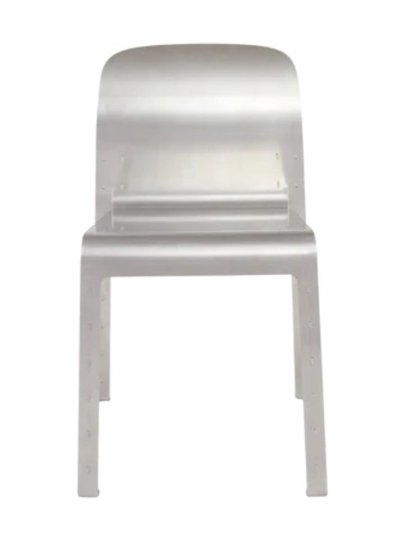 FRAMA - Rivet chair in raw aluminum | MBS DESIGN