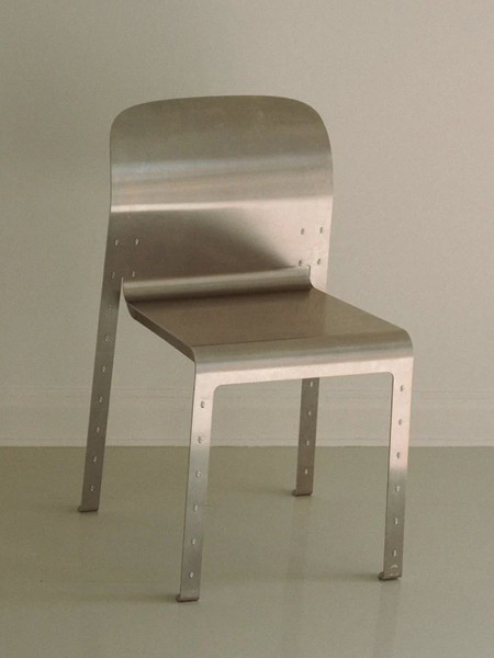 FRAMA - Rivet chair in raw aluminum | MBS DESIGN
