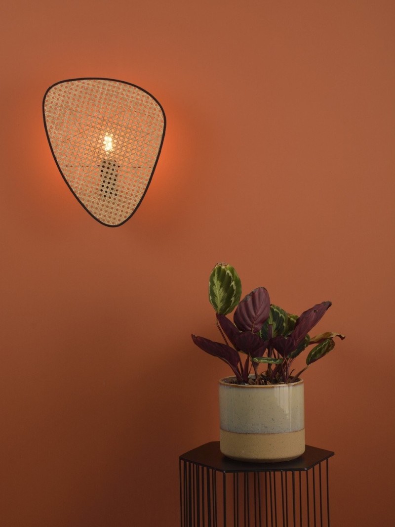 Market Set - Natural rattan wickerwork wall light, Single Screen | MBS DESIGN