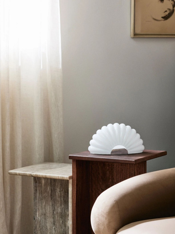 Table lamp, chrome finish, Chia