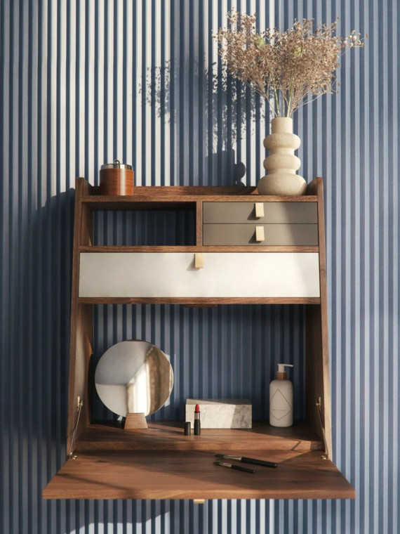Gaston wall desk in natural oak 60 cm, Hartô | MBS Design