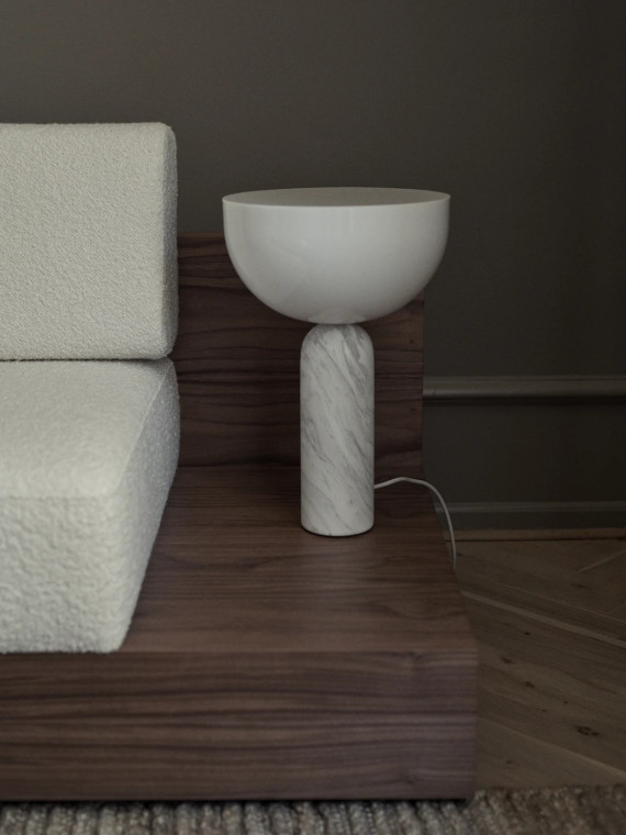Lampe de table en marbre Large, Kizu New Works blanc