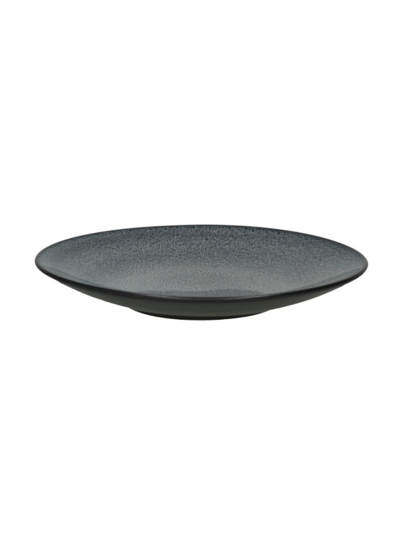 POMAX assiette plate en grès MIRHA gris foncé Ø27cm