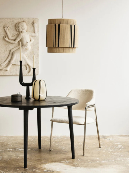 Vase en verre fait main, Bohol Nordal blanc cassé et noir