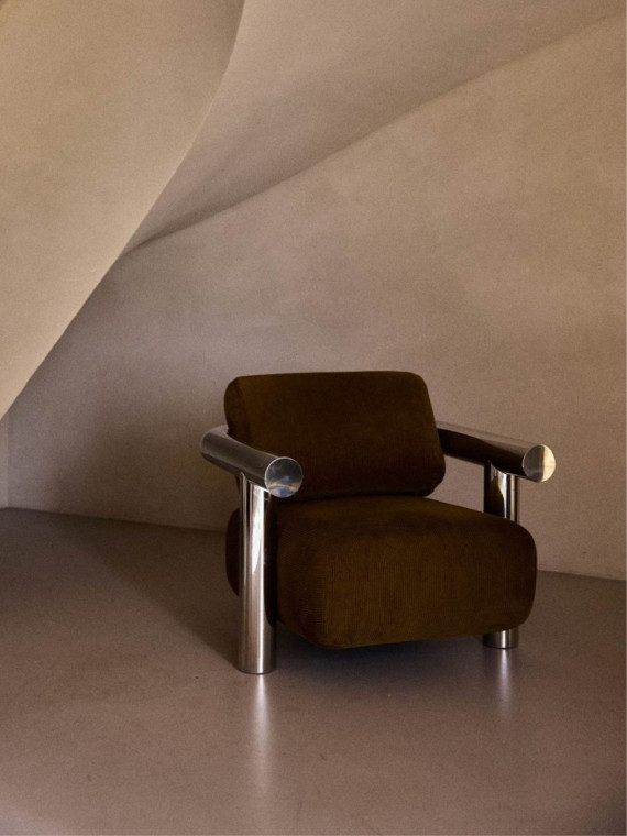 Gabrielle paris Polished stainless steel Claude armchair Claude