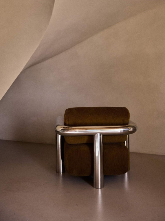 Gabrielle paris Fauteuil en inox poli, Claude 100