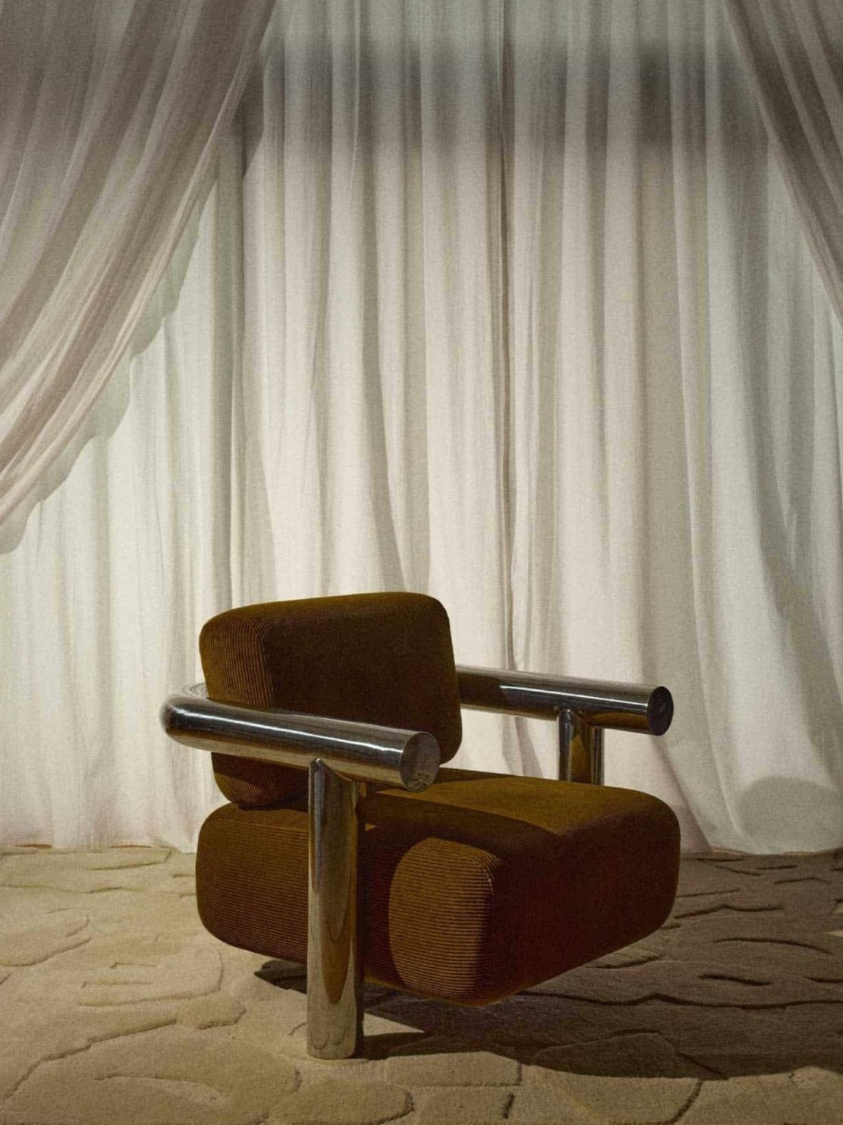 Gabrielle paris Polished stainless steel Claude armchair Claude