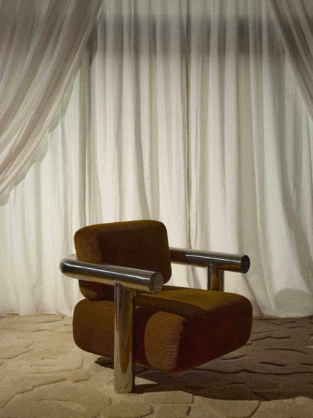 Gabrielle paris Polished stainless steel Claude armchair Claude