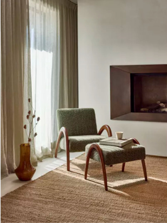 Rubberwood armchair, Maurice
