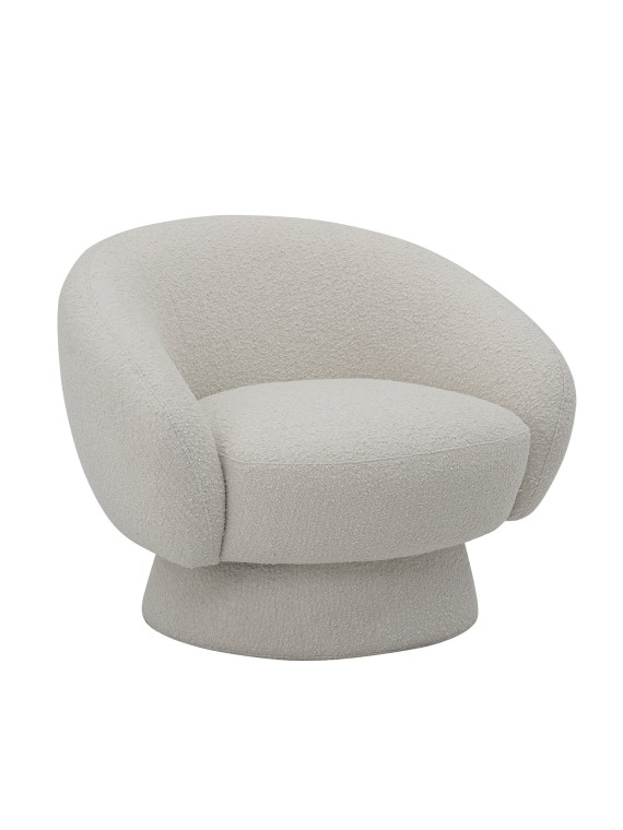 Ecru fabric upholstered armchair, Ted - Bloomingville