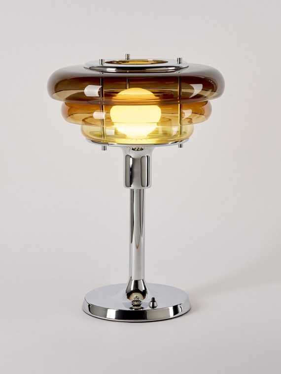 market set Table lamp in metal and amber glass SUNSET