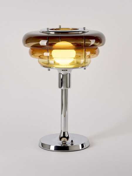 market set Table lamp in metal and amber glass SUNSET
