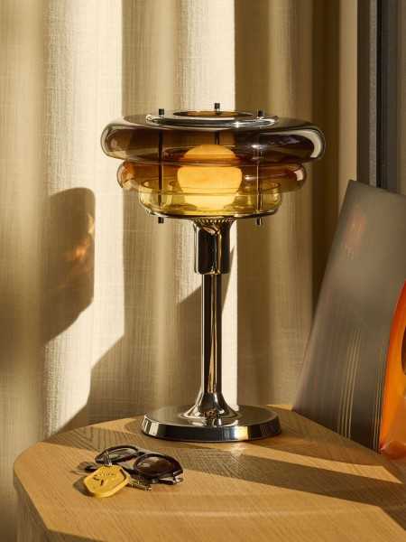 market set Table lamp in metal and amber glass SUNSET
