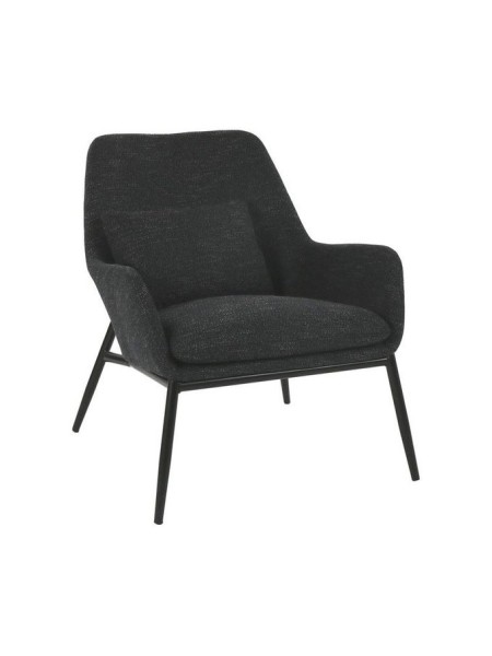 Pomax Fauteuil Hailey en métal et tissu gris anthracite