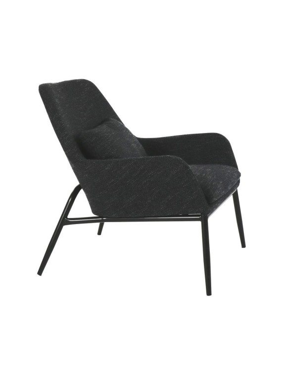 Pomax Hailey Grey fabric and metal armchair