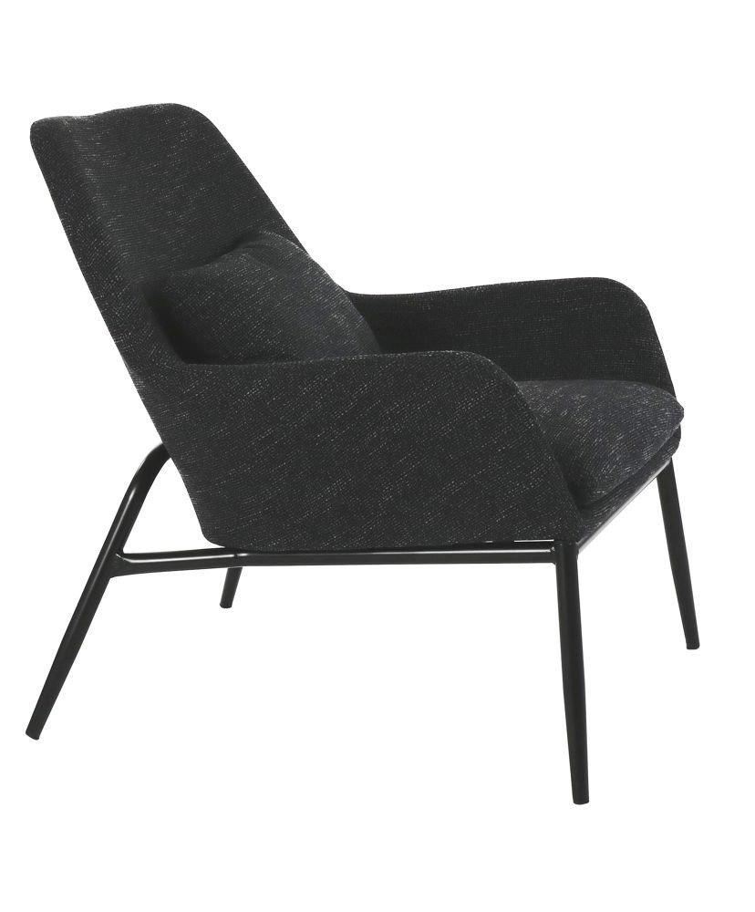 Pomax Fauteuil Hailey en métal et tissu gris anthracite