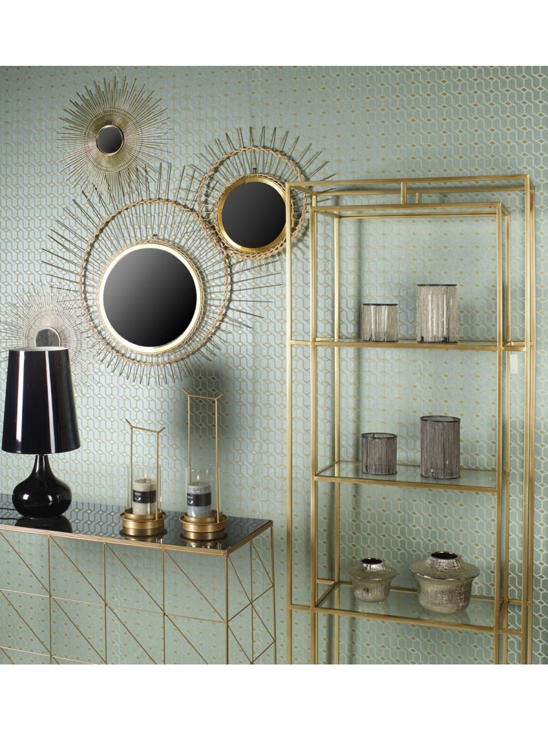 Art déco gilded metal shelf, Emy