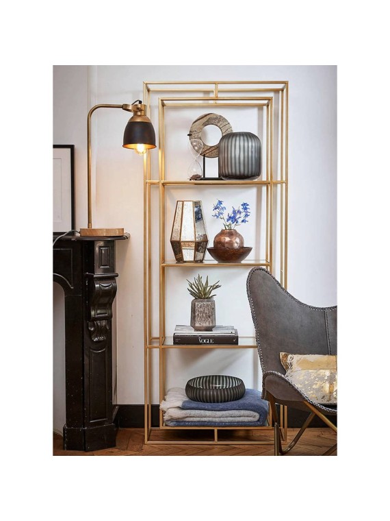 Art déco gilded metal shelf, Emy