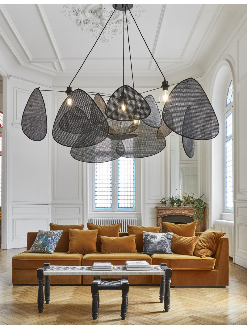 market-set-Rattan black hanging lamp, Screen XXL | MBS DESIGN