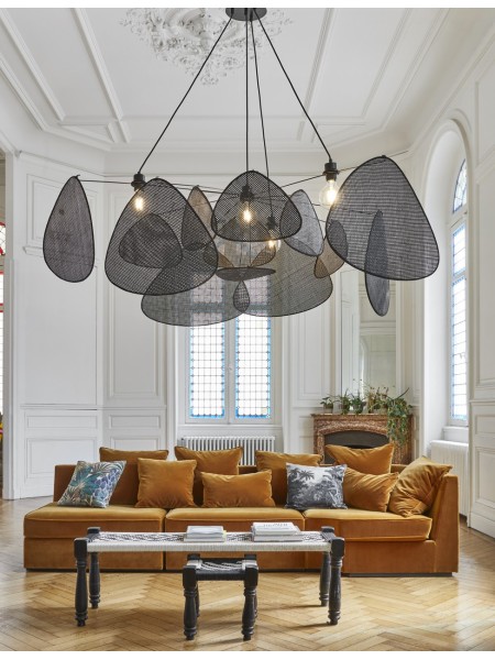 market-set-Rattan black hanging lamp, Screen XXL | MBS DESIGN