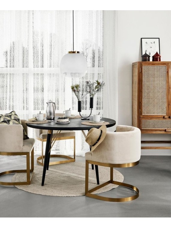 Cabinet in teak natural rattan wickerwork, Merge Nordal