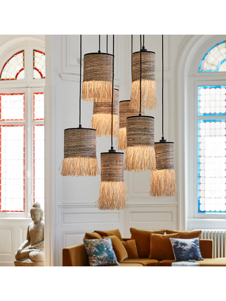 Market Set, Suspension en raphia et bana, Formentera grappe 8L