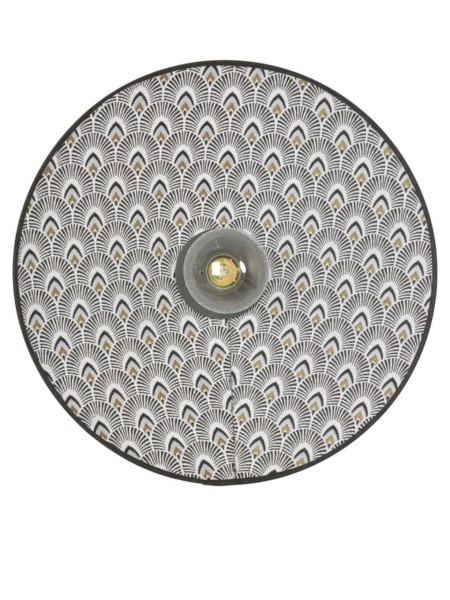Market Set Art Deco fabric wall lamp, Black peacock Gatsby