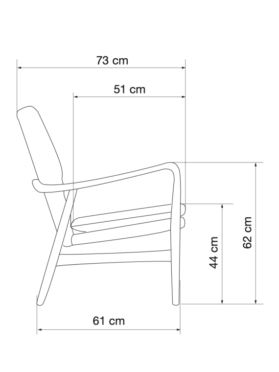 Pols Potten Scandinavian ash wood armchair Peggy unbleached fabric
