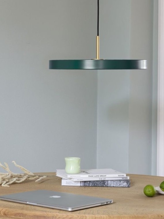 Umage - Suspension LED bleu pétrole avec détail en laiton, Asteria - MBS Design