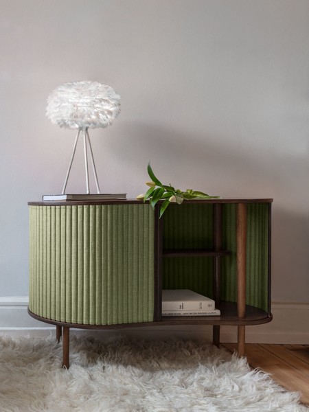 UMAGE - Tripod lamp in goose feather, Eos mini white and Tripod base white - MBS Design