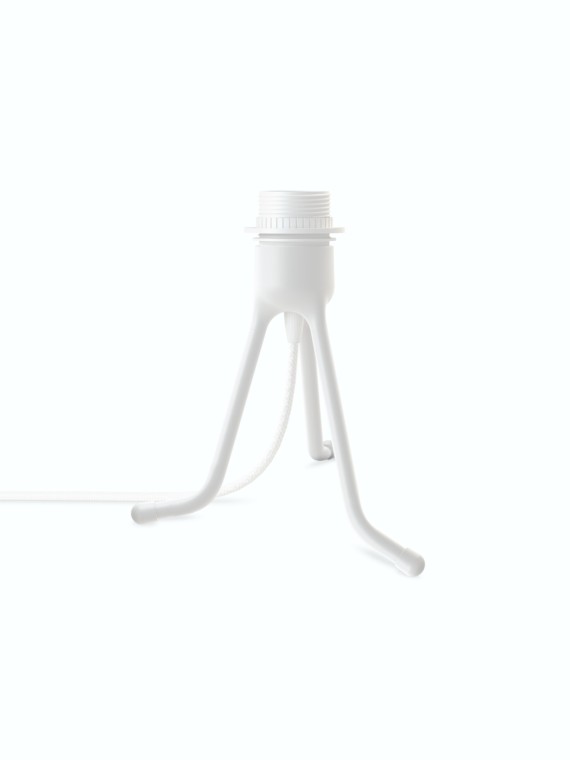 UMAGE - Lampe trépied blanc et plume d'oie rose, Eos mini