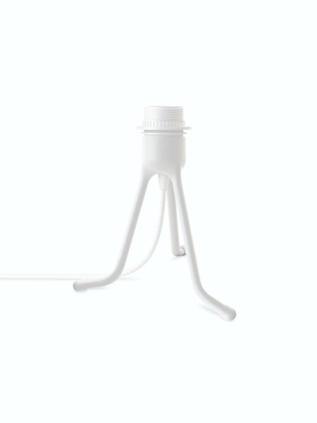 UMAGE - Lampe trépied blanc et plume d'oie rose, Eos mini