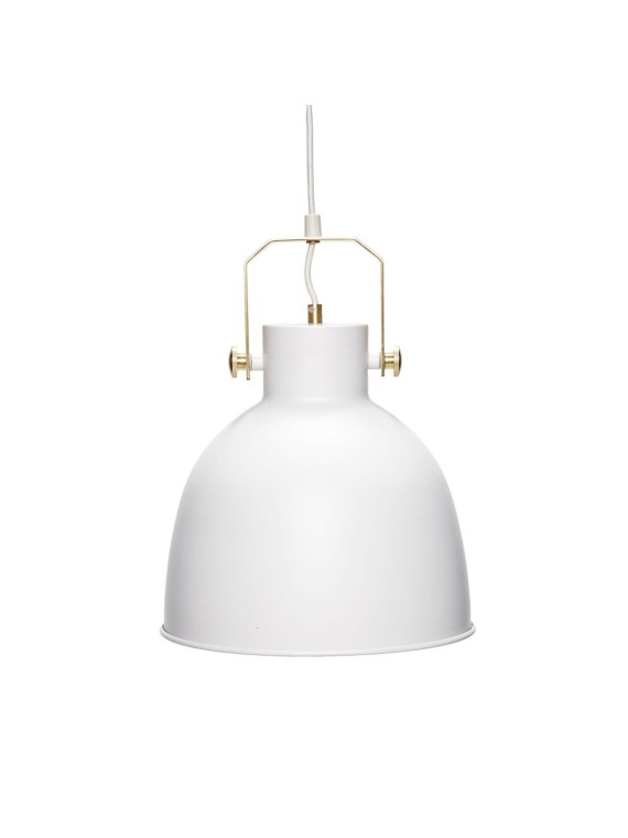 Hubsch Workshop hanging lamp in white and gold metal, Liv