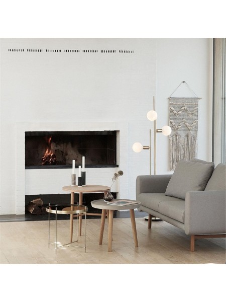 Hubsch 3-light floor lamp in brass, Ulrik