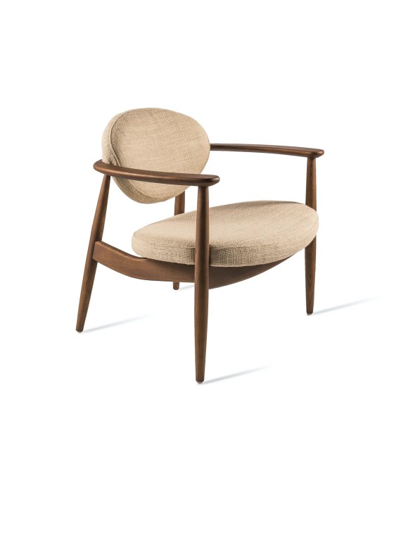 POLSPOTTEN Chaise Roundy Tissu Beige lisse