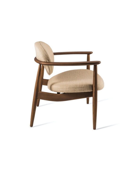 POLSPOTTEN Chaise Roundy Tissu Beige lisse