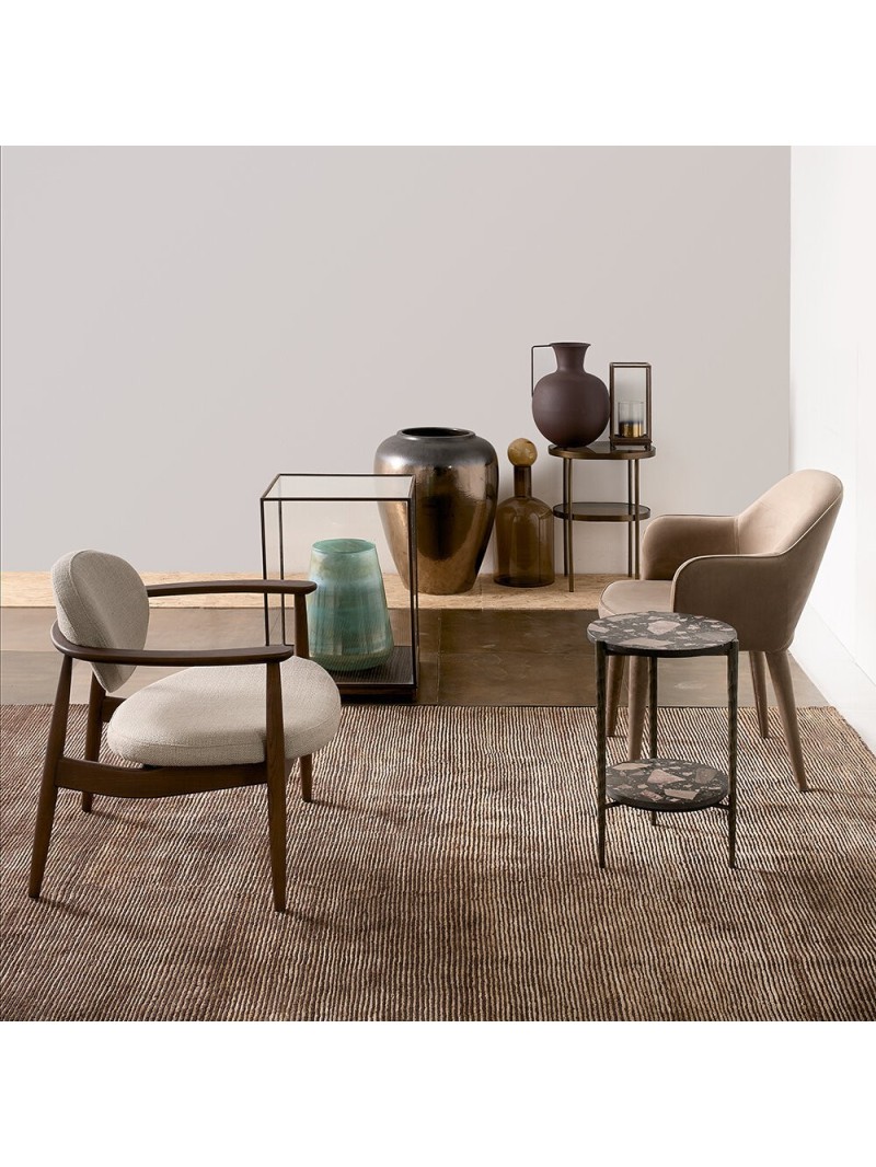 POLSPOTTEN Roundy Armchair Fabric Smooth Beige