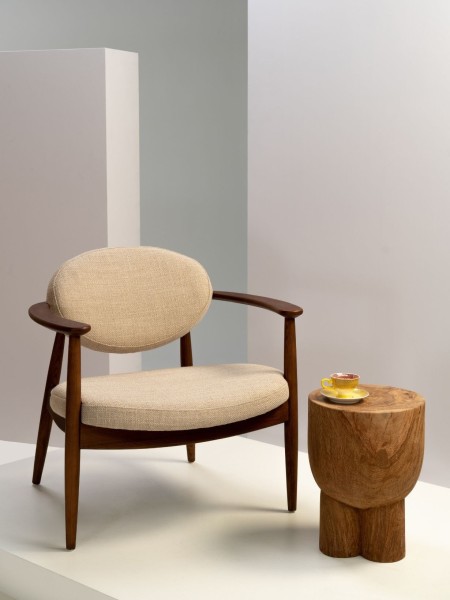 Pols Potten Fauteuil beige en frêne, Roundy