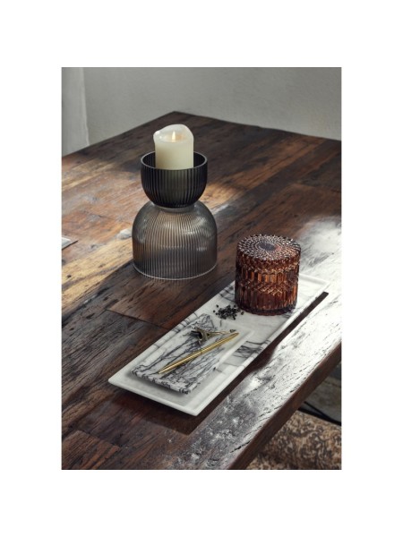 NORDAL Vase bougeoir en verre gris, Riva taille M