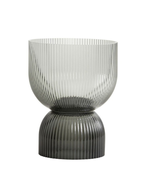 Nordal Grey glass candlestick vase, Riva siez M