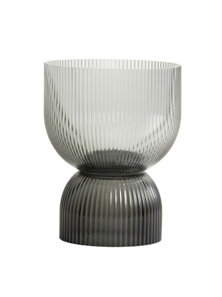 NORDAL NORDAL Vase bougeoir en verre gris, Riva taille M