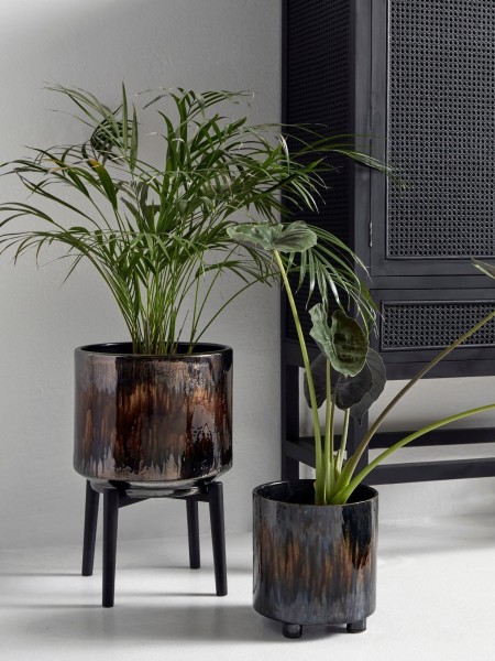 nordal Cabinet in teak and rattan wickerwork, Black Merge