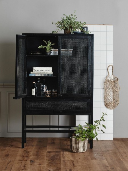 nordal Armoire en teck et cannage, Merge noir