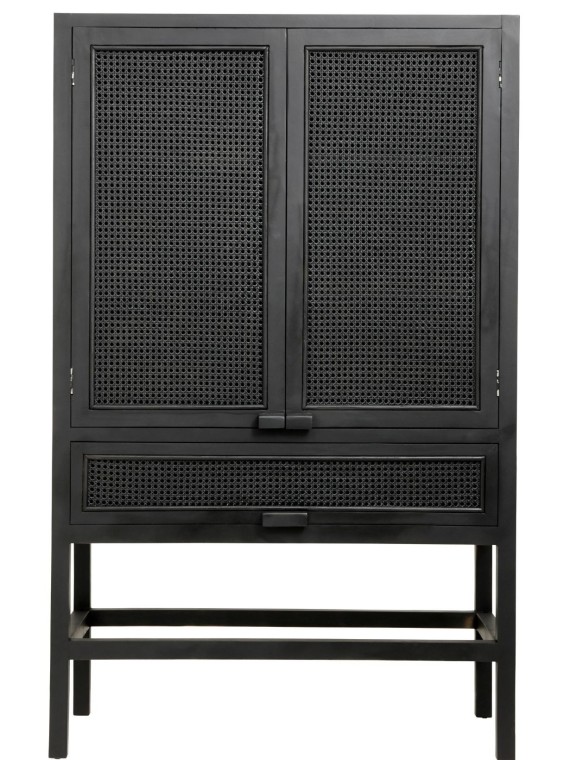 nordal Armoire en teck et cannage, Merge noir